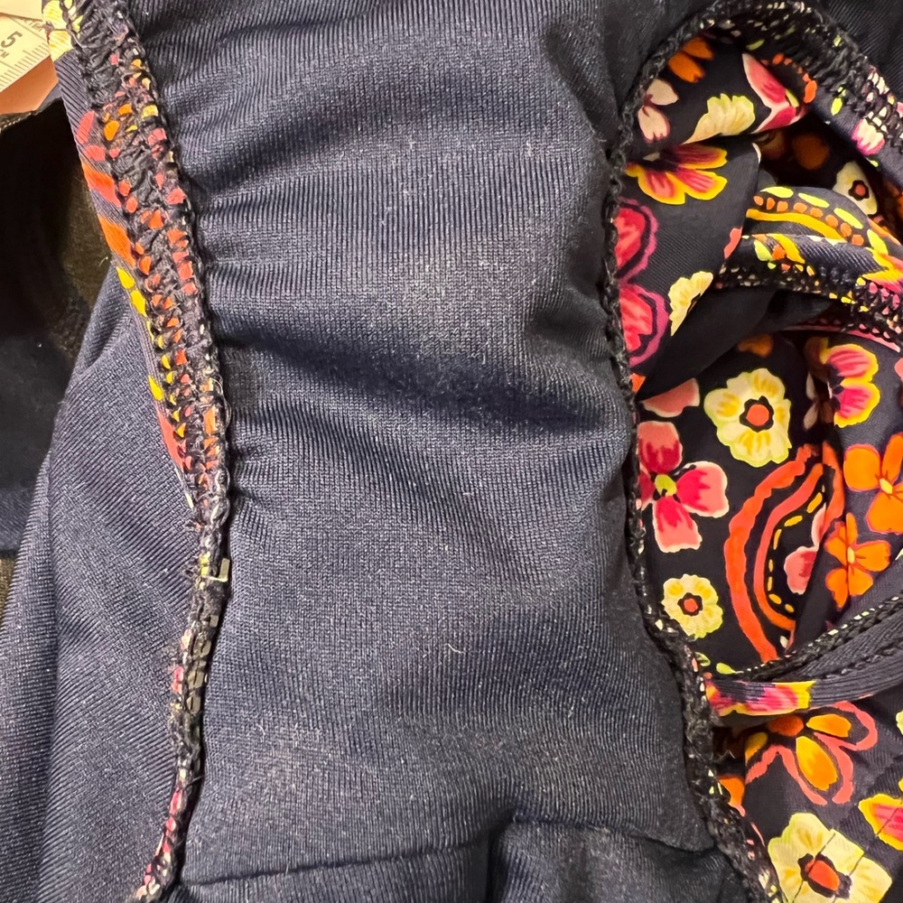 Lands End Floral Navy Tugless One-Piece Swimsuit - Picture 7 of 7
